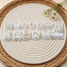 13pcs Christmas Assorted Shape Clay Cutters, Holiday Embossing Molds, DIY Handmade Earring Pendant Jewelry Craft Supplies - 13pcs - View 3