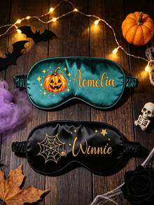 Mặt nạ ngủ Halloween in tên tùy chỉnh cá nhân hóa, quà tặng ngày lễ cho nữ và bé gái, phụ kiện tiệc Halloween - Nhiều màu - Xem 6