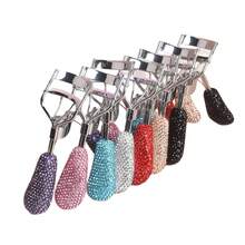 1pc Rhinestone Handle Eyelash Curler, Shiny Metal Eyelash Curler With Soft Pad, Wide Angle Curling Makeup Tool, Create Natural Lifted Lashes, Suitable For Daily Makeup And Travel - Multicolor - View 2