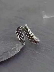 1pc Vintage Punk Wing Copper Adjustable Open Ring Unisex Fashion Jewelry - Wings - View 4