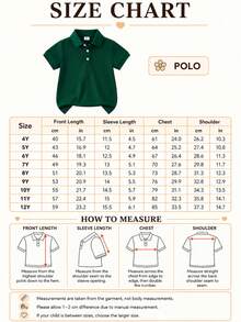 Young Boy Classic Green Solid Color Short Sleeve Polo Shirt Suitable For Daily Wear, Outings, Gatherings, Performances And Activities - Green - View 11