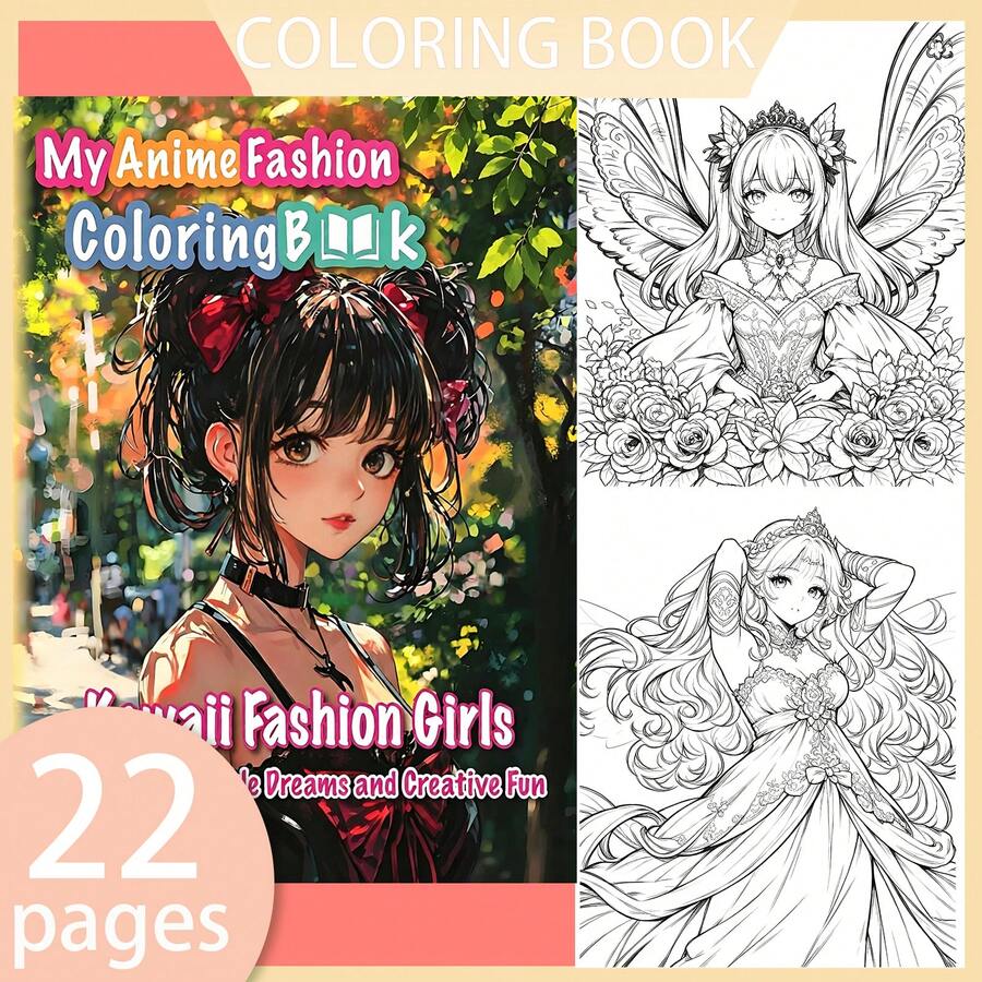 [NEW MyAnimeFashi0n Coloring Book] 1pc Original Coloring Book ,22 Pages Single-Sided Printing,Clear Lines And Exquisite Patterns,Ideal For Relaxation | Perfect Gift For New Year, Christmas,Birthdays,School Holidays,Perfect For Adults & Teens & Child - Single Piece - View 1