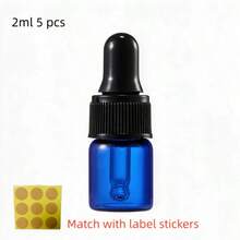 Bộ 1 5 10 chai thủy tinh xanh có ống nhỏ giọt 2ml 3ml 5ml chống ánh sáng, bình đựng cầm tay có thể nạp lại cho tinh dầu, nước hoa, serum, dùng du lịch, làm đẹp và salon - Xem 10