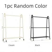 Double Rod Clothes Rack With Wheels, Large-Capacity Freestanding Garment Rack,Space Saving Heavy Duty Metal Clothing Rail, Bottom Storage Shelf, Rolling Clothes Hanger Stand For Bedroom, Laundry Room, Apartment, 2 Styles & 2 Colours Available - View 13