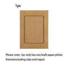 20/10/1pc Vintage Kraft Paper Photo Frame With Clips And Hemp Rope, Banner Home Decor, Suitable For Wedding, Anniversary, Birthday, Holiday Party, Clip-On Photo Display Rack, Multi-Functional Hanging Photo Banner, Suitable For Home And Office Decoration - Picture Frame - View 11