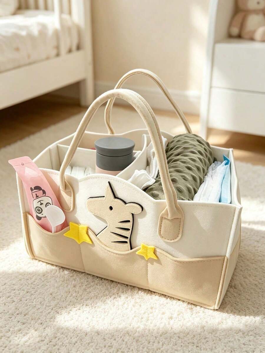 1pc Cartoon Tote Storage Bag With Multiple Compartments, Suitable For ...