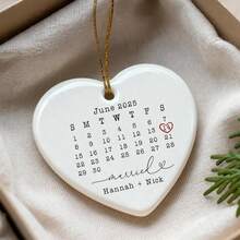 Custom Wedding Date Hanging Decor Personalized Calendar Gift First Christmas Keepsake For Newlyweds Engagement Or Anniversary Gift - Multi-color - Calendar Commemorative Plaque - View 6