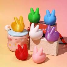 3D Printed Rabbit Shaped Tea Light Candle Holder, Cute Rabbit Ear Candle Stand, Matte Texture, Multi-Color LED Tea Light Lamp Holder, Easter Spring Desktop Decor, Home Desktop Decoration, Christmas Stocking Filler Gift And New Year Gift - Multicolor - View 6