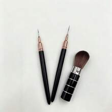 Retractable Nail Brush With 2 Empty Liner Pen Tubes DIY Manicure Art Accessory - Multicolor - View 5