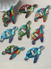 1pc Defined Printed Foil Stamped Embossed Double-Sided Landscape Design Bottle Opener Fridge Magnet, Suitable For Home Decor, Daily Refrigerator Use, Bottle Opening, Holiday Birthday Gifts And Travel Souvenirs - Multicolor - View 5