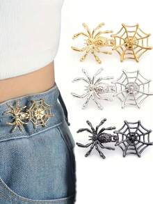 Spider Web Waist Buckle, New Detachable Button-Free Waist Adjuster, Waist Size Modifier: Metal Hook-Style Detachable Adjustable Waist Buckle - Detachable, Adjustable Waist, Helps You Easily Slim Your Waist - A - View 1
