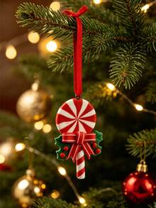1pc Multicolor Fashionable Cute Soft Clay Heart Lollipop Christmas Tree Pendant, Suitable For Christmas Gift For Best Friends, DIY Jewelry Handmade Craft, Necklace, Earring, Keychain Making - Multicolor - View 28