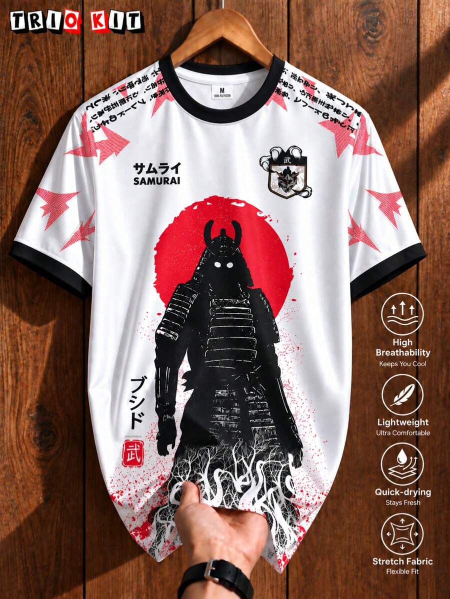 Kaos Jersey Sepak Bola Jepang Pria, Atasan Terinspirasi Prajurit Samurai, Ideal Untuk Pertandingan, Jalanan, Pesta & Pakaian Sehari-hari, Untuk Pria, Penggemar, Hadiah