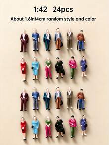12/16pcs 1:42 Scale ABS Miniature Figure Model Set, 4cm/1.6in, Suitable For 3D Kits, Train Stations, Museums, Architecture & Landscape Displays, Easy To Store, Mini Scenes, Garden Decor, Mini Museums & Hobby Gifts, Suitable For Ages 14 And Up - 1:42 Scale Model - View 15