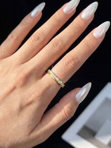 1pc Moissanite Ring, Unique Semi-Circle Star Orbit Design, Suitable For Women's Party And Daily Wear - Half-circle Moissanite Ring - View 7