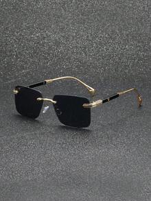 1 Pair Fashionable Exquisite High-End Rimless Glasses, Elegant And Slimming, Suitable For Travel, Vacation, Daily Wear, Beach And Outdoor Activities. Essential Glasses For Summer Beach Vacation And Travel - Multicolor - View 7