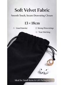 1/5/10 Buah Kantong Serut Beludru Berbagai Ukuran, Tas Hadiah Perhiasan Flanel untuk Koin, Barang Kecil, Kosmetik, Headphone, Aksesoris, Penyimpanan & Kemasan Hadiah - tas beludru serut - View 4