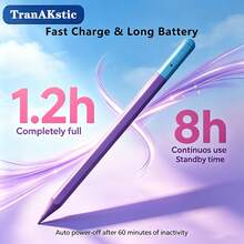 TranAKstic 1 Set Macaron Multi-Color Universal Stylus Pen/Handwriting Pen/Gaming Pen, Set (Includes Storage Box + 2 Replacement Tips + Charging Cable), Universal For Phone And Tablet, Features Replaceable Tip Design, Double-Click Top To Turn On - View 8