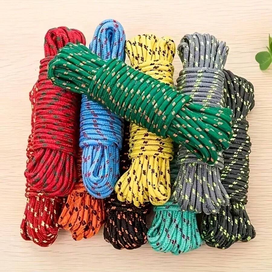 1pc 10m/393.7in Nylon Rope, Used For Fixing And Towing Items, Camping Accessories, Indoor/Outdoor Clothesline, Random Color - Nylon Rope - View 1