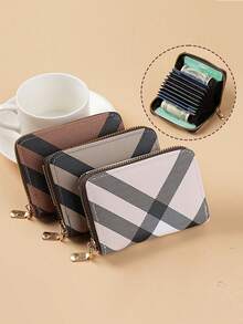 1pc Fashion Travel Business Ultra-Thin Card Holder, Minimalist Compact Portable ID Card Wallet, 11-Slot Card Holder, Coin Purse - Multicolor - View 2