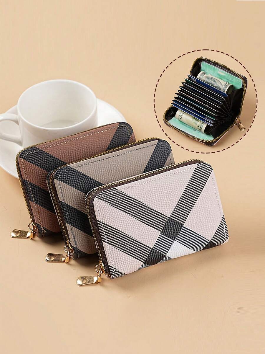 1pc Fashion Travel Business Ultra-Thin Card Holder, Minimalist Compact Portable ID Card Wallet, 11-Slot Card Holder, Coin Purse