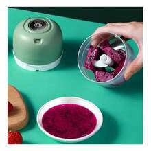 Picadora Eléctrica De Alimentos Mini Picador Ajo Carne Verduras - verde menta - Ver 3