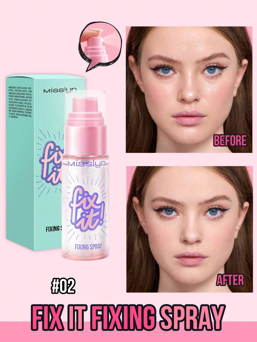 MISSLYN 1pc Fix It! Makeup Setting Spray, Tahan Lama, Matte Tak Terlihat, Semprotan Pengatur Riasan Wajah Ringan dan Melembapkan, Cocok untuk Sehari-hari/Pesta/Y2K, Tahan Lama/Tampilan Riasan Lembut/Kilau Alami, Semprotan Pengatur Riasan Halloween