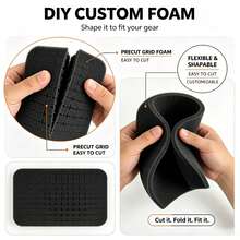EVA Hard Shell Multimeter Storage Case, Suitable For Fluke 101/106/107, Portable Shockproof Tool Bag, Includes DIY Customizable Cut Foam - Black - View 5