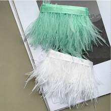 100cm (39.37 Inches) Artificial Feather Trim, For DIY Crafts, Dresses, Handbags, Home Cushions, Stage Costumes, Party Wedding Graduation Season Decoration, Handmade DIY Projects - Fabric Ribbon Edge Trim - Multi-color - View 7