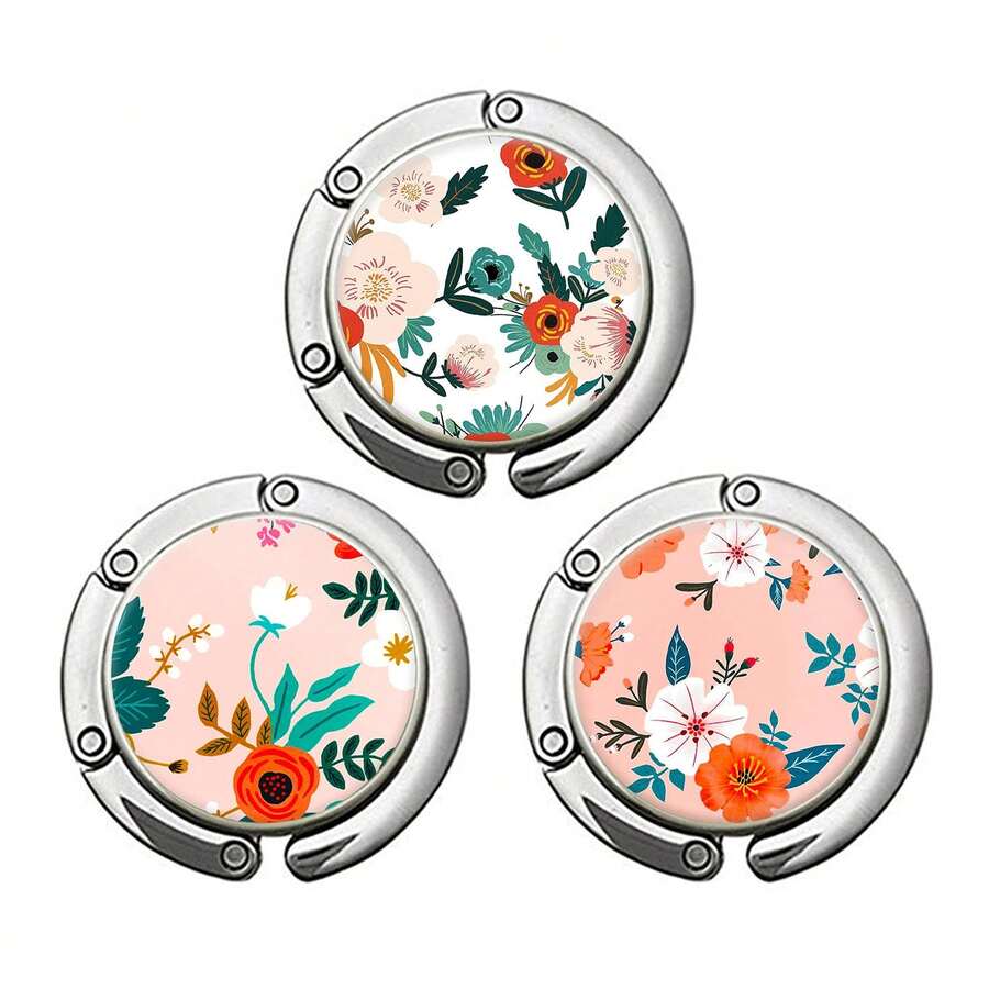 Foldable Purse Hook Women Bag Table Hanger Flower Hook Collection Desk Hooks Portable Handbag Organizer Purse Holder Bag Rack Closet Hanger Storage Compact Decorative Space Saver Flower Design For Women Handbag Table Desk Organization - Multicolor - View 1