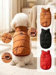 PETSIN 1PC Autumn/Winter Warm Pet Jacket Cat Dog Universal Pets Coat Outdoor Windproof Apparel Sweater For Cat Dog Suitable For Medium & Small Dogs - Multicolor - View 2