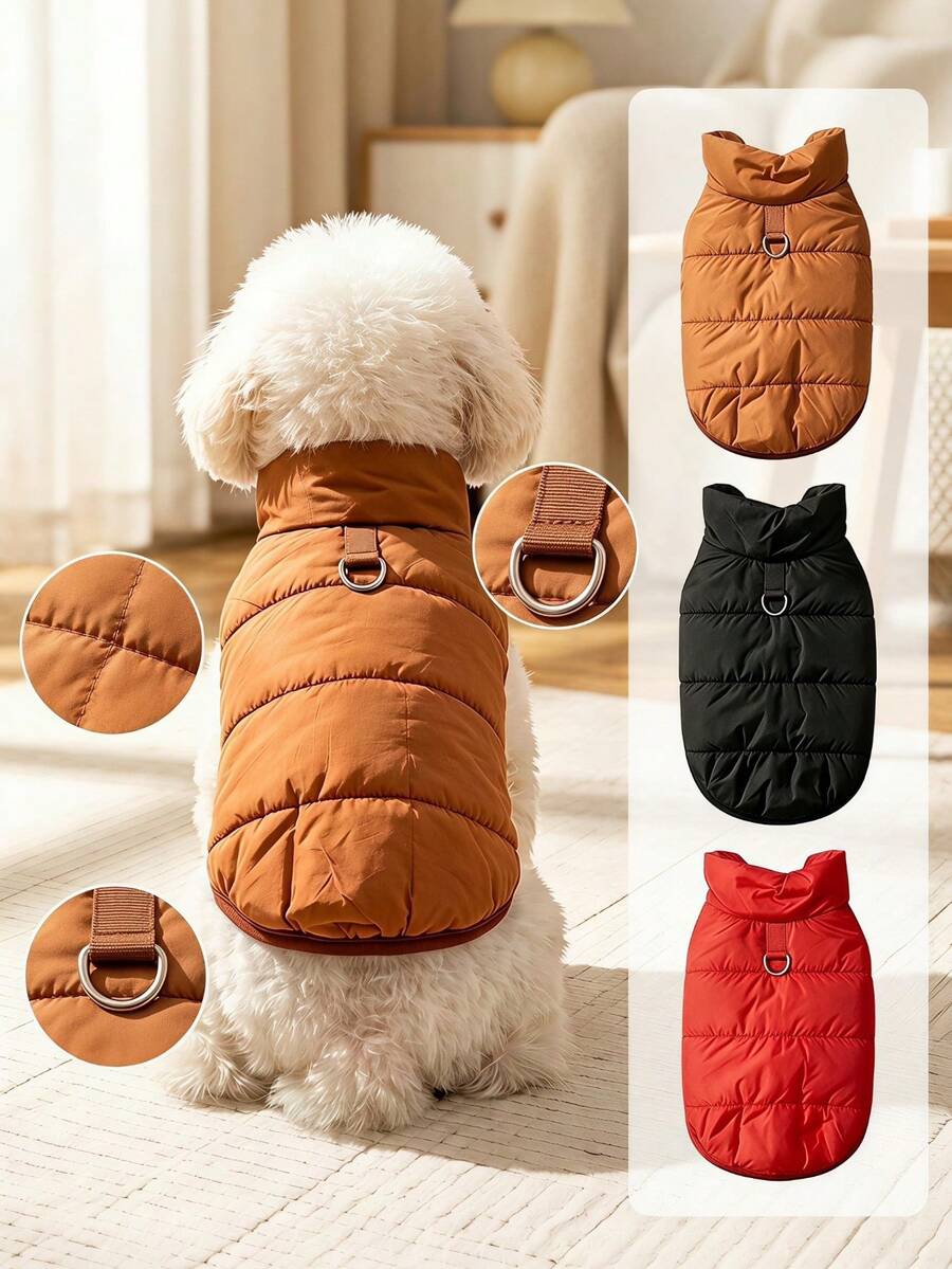 PETSIN 1PC Autumn/Winter Warm Pet Jacket Cat Dog Universal Pets Coat Outdoor Windproof Apparel Sweater For Cat Dog Suitable For Medium & Small Dogs