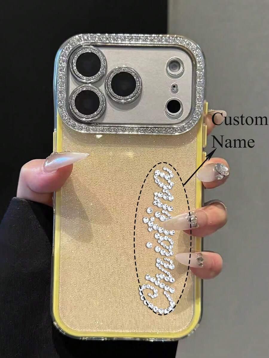 [客製化] 個性化亮片奢華水鑽姓名星星貓耳手機殼，適用於 iPhone 18 Pro Max 17 Pro Max 17 Pro 16 15 14 13 12 11 Pro Max 16 15 Plus