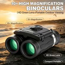 10x25mm Binoculars, Made Of High-Durability ABS Material With Compact Foldable Design, Optical Glass Lens, 10x Optical Magnification With Clear Focus, Suitable For Hunting, Outdoor Bird Watching, Camping Observation And Sports Events, Multi-Function Tool. - Multicolor - View 4