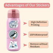 60PCS Artic Animals Stickers, A Set Of Vibrant And Colorful Beautiful Stickers, Suitable For All Kinds Of Holidays, Party, Laptops, Tablet, Skateboards, Journals, Scrapbooks, Water Bottles - one-size - View 9