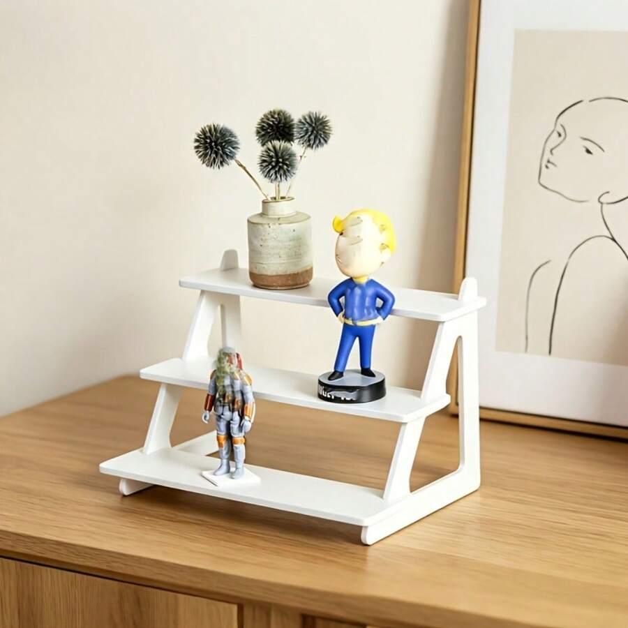 Three-Tier Stepped Display Rack, A Tiered Desktop Display Shelf And Step-Style Storage Organizer, Suitable For Showcasing Small Decorations, Collectibles, And Figurines. An Ideal Gift For Birthdays And Graduation Seasons. Designed Exclusively - Multicolor - View 1