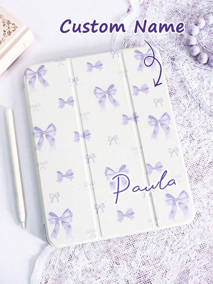 Custom Sweet Bow Style Tablet Protective Case Compatible With IPad 7/8/9/10/Pro 11/11 (A16) 2025 And Galaxy Tab S6 Lite/Galaxy Tab A11+ 2025; Provides Soft Protection, Supports Smart Stand And Auto Wake/Sleep Function - Multicolor - View 1
