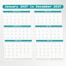 2027 極簡風 12 個月掛曆，大格橫向書寫空間，月度規劃行程管理，居家辦公備忘錄 - 簡約-2 - 查看 6