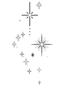 1 Set "Scattered Stars" New Technology Tattoo Stickers, Semi-Permanent, Celestial Style, Ethereal, Fine Line, Magic Starburst, Temporary Tattoo, Realistic Tattoo, Waterproof And Long-Lasting, Realistic Design - Black - View 4