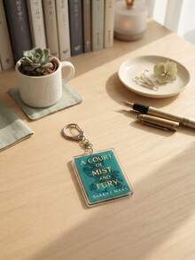 1pc/5pcs ACOTAR BookCover Aesthetic Fantasy Bookish Acrylic Keychains, Popular Fantasy Literature "" Classic Book Cover Art Series Pattern Pendant, Backpack And Car Key Decoration, Gift For Book Lovers, Reading Aesthetics And Literature Fans - Multicolor - View 9