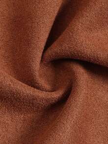 Women Elegant Brown Suede Jacket Fall Winter Christmas Lapel Single Breasted Loose Outerwear - Brown - View 4