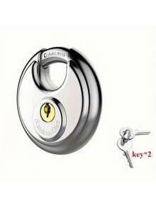 Keyed Lock Ring Lock, Stainless Steel Disc Storage Cabinet Lock, Heavy Duty Keyed Lock, Waterproof Outdoor Gate Storage Unit Lock, Suitable For Warehouse, Gym Locker, 2/4pcs - Multicolor - View 4