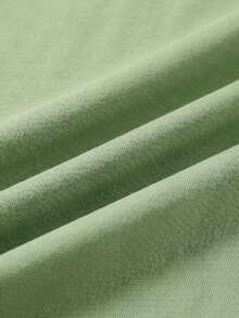 Men's Versatile Palm Tree Print Round Neck Short Sleeve T-Shirt And Casual Striped Shorts Beach Set, Summer - Olive Green - View 10