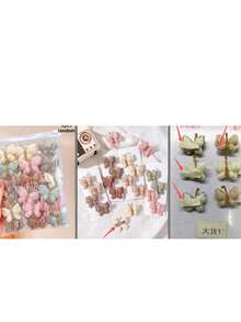 12/6入布藝3D金色金屬線蝴蝶髮夾，耐用且不傷髮，甜美可愛髮飾，適合兒童與青少年，適用日常上學與度假 - 彩色 - 查看 9