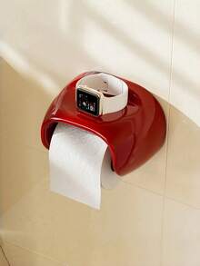 1pc Joivida Wall-Mounted Toilet Paper Holder, PET Waterproof Tissue Storage Box, Bathroom Toilet Paper Storage Rack, No-Drill Adhesive Tissue Holder, Suitable For Toilet, Bathroom And Washroom Storage - Multicolor - View 11