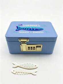 Jewelry Organizer With Sardine Pattern, Jewelry Box With Combination Lock, Hair Accessory Storage Case. Portable Card Storage Box, Daily Miscellaneous Storage, Suitable For Travel, Dorm, Home, Office, Birthday Gift, Halloween Christmas Gift - Multicolor - View 5