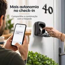 Mini Cofre Parede Porta Chaves Segredo Senha Airbnb Locação - A - Visão 4