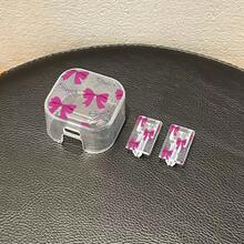 蝴蝶結圖案 16/15/14/13 數據線保護殼，20W 英國插頭快充保護殼，不含電池，保護盒，適合送給朋友的禮物 - 玫紅色 - 查看 3