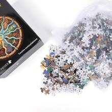 1000-Piece Circular Jigsaw Puzzle With Stunning Sun And Moon Cosmic Celestial Artwork, Gorgeous Visual Effect Once Finished. - Multicolor - View 6