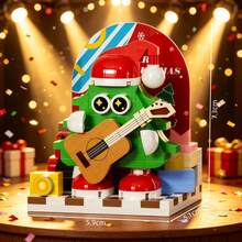 2 Styles Christmas Micro Particle Building Blocks DIY Assembly Ornament With Base And Transparent Dust-Proof Acrylic Cover, ABS Resin Educational Stress Relief Handmade Model, Desktop Entryway Atmosphere Decor, Halloween Christmas Birthday Party Gift Toy For Boys And Girls - Multicolor - View 15